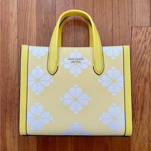 Kate Spake Yellow Fabric Boxy Crossbody Purse